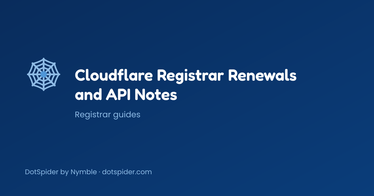 Cloudflare Registrar Renewals and API Notes — blog cover