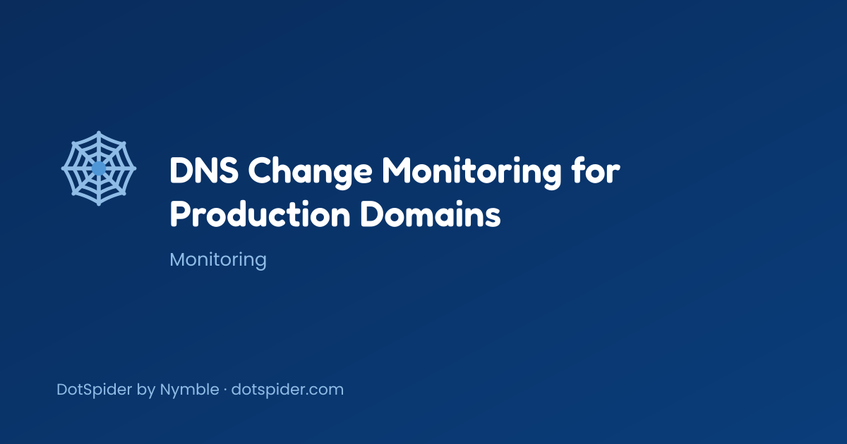 DNS Change Monitoring for Production Domains — blog cover