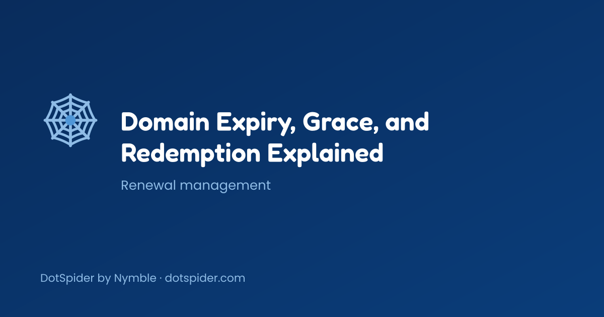 Domain Expiry, Grace, and Redemption Explained — blog cover
