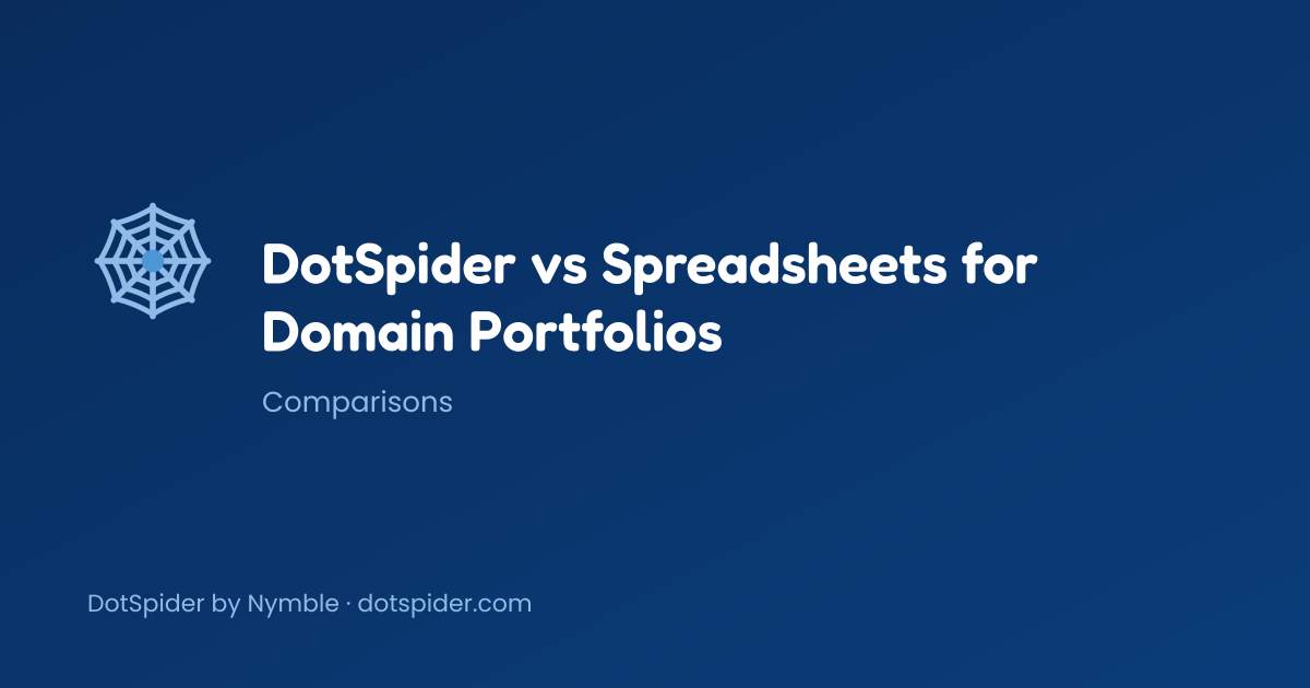 DotSpider vs Spreadsheets for Domain Portfolios — blog cover