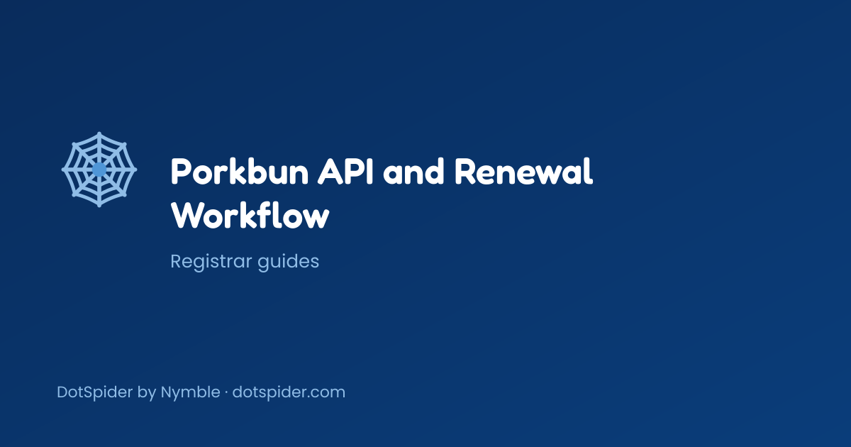 Porkbun API and Renewal Workflow — blog cover